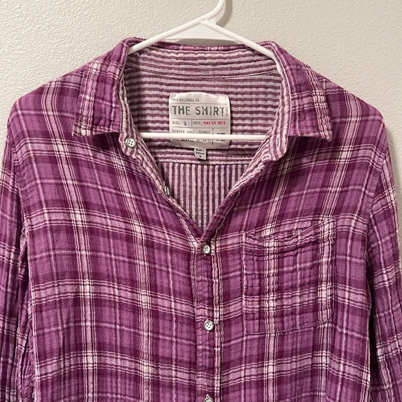 Joe’s Jeans Women The Shirt Plaid/Purple Small - Picture 2 of 8